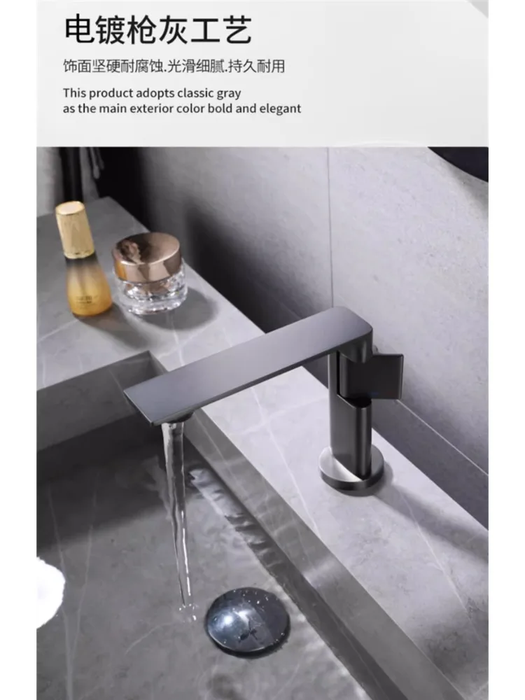 Rubinetto per lavabo da bagno Gun Ash rubinetto caldo e freddo Rubinetto per lavabo interamente in rame