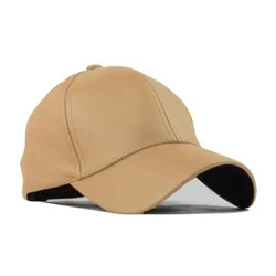 Women Men Hat PU Leather Baseball Cap Visor Light Board Solid Men Hip Hop Cap Outdoor Sun Hat Adjustable Sports Caps Gorras