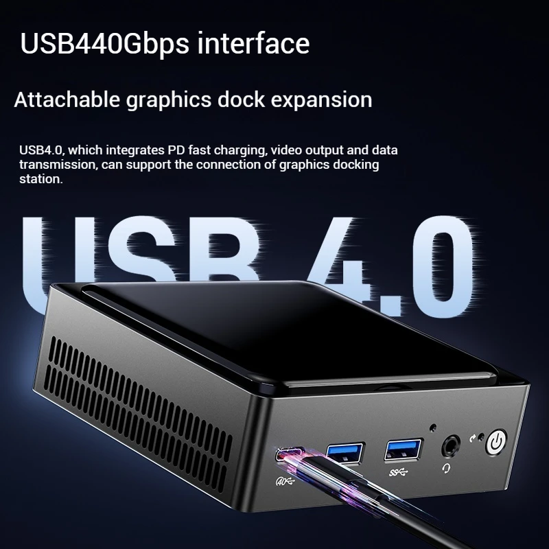 Genmachine New R7 6800U ES Mini PC Win11 WiFi 6 Gaming PC 8Cores 16Threads CPU DDR5 6400Mhz Ram Display Computer Radeon 680M