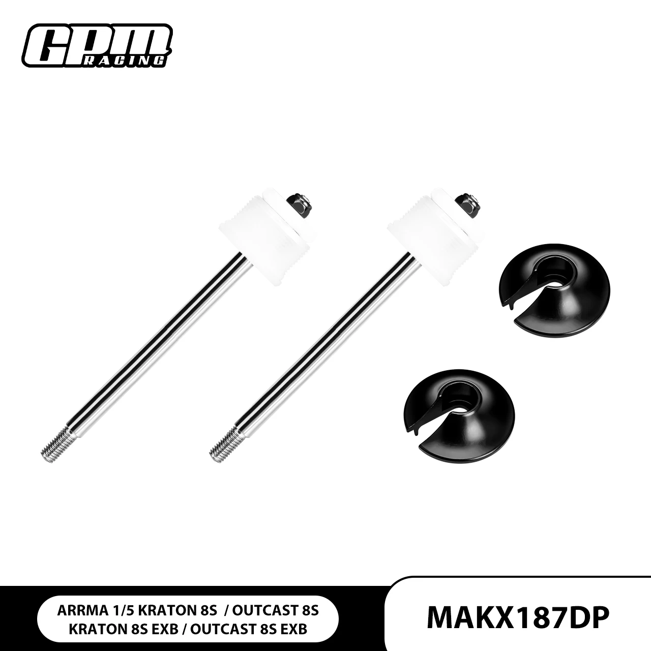 GPM 1/5 OUTCAST 8S/Kraton 8S EXB-ARA5208 ARRMA Kit de noyau d'arbre d'amortisseur arrière en acier au carbone + Alu
