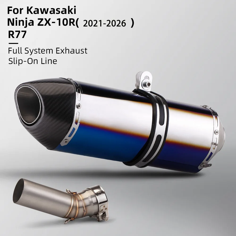 

Slip On For Kawasaki ZX10R Exhaust Muffler With DB Killer Connected Original full Escape Motorcycle Exhaust Front Line Pipe Kit