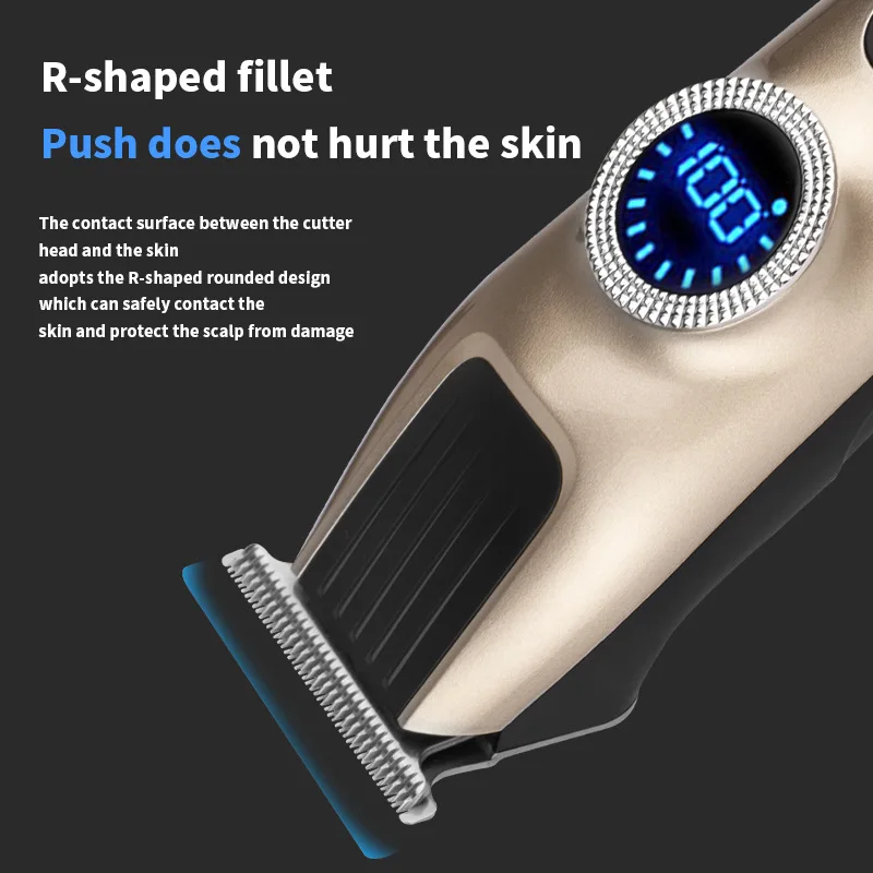 Waikil กรรไกรไฟฟ้าสำหรับช่างตัดผมชาย, กรรไกรตัดขนไฟฟ้าหัวมันที่ตัดขนชาร์จ USB ใหม่สำหรับมืออาชีพ