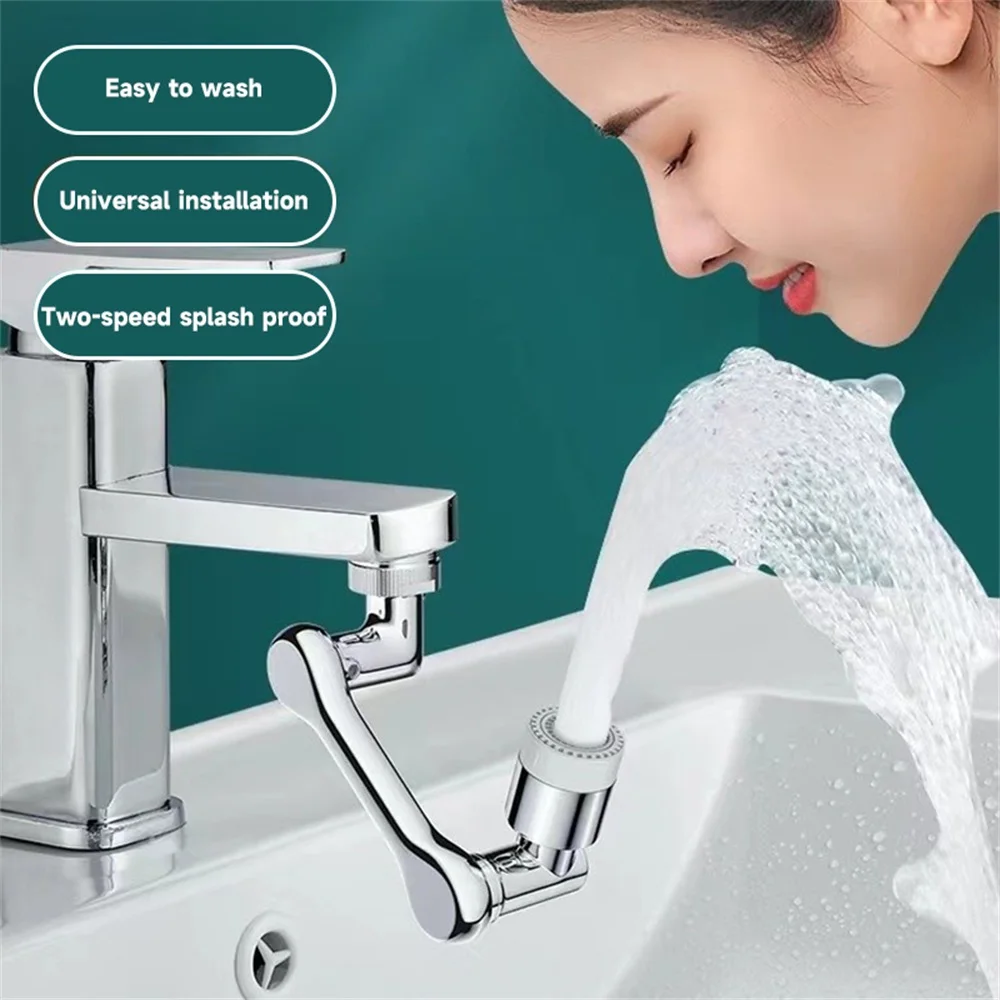 

1080 Universal Rotation Faucet Extender Sprayer Head Kitchen Robot Arm Extension Faucets Mixer Aerator Bubbler Water Tap Nozzle