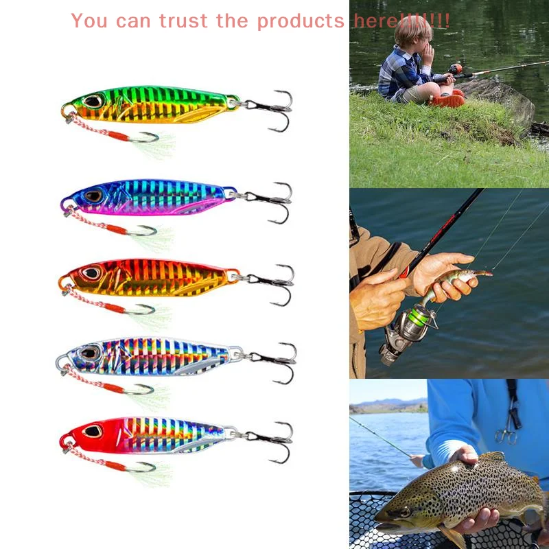 

5Pcs/Box 10g Fast Sinking Slow Jig Metal Jig Lure Jigging Shore Casting Seabass Diving Fishing Hard Lure Fishing Baits Tackle