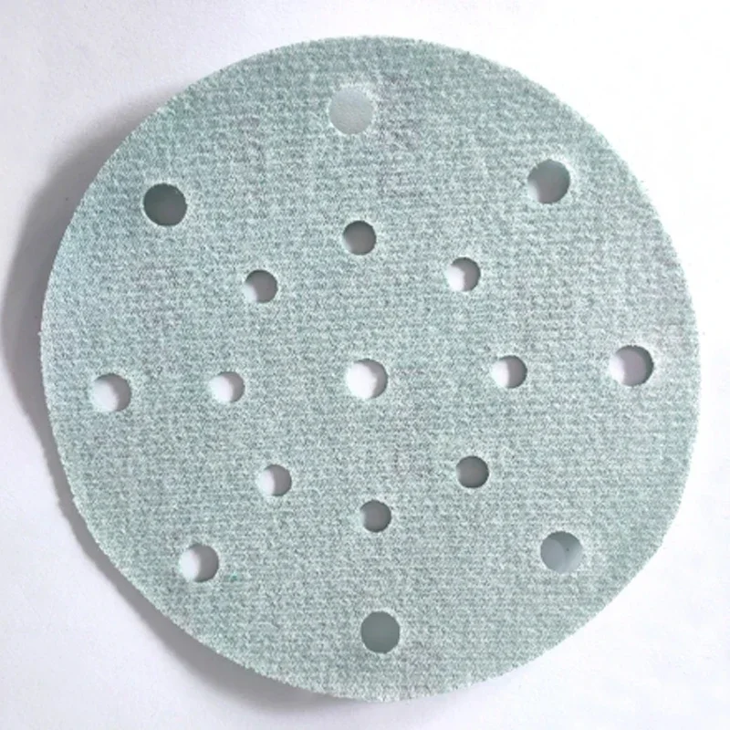 Green  6 "17-hole Sandpaper 150mm Round Flocking 80-400 Sand Abrasive For Car Face Wood Sander For Festool Sander