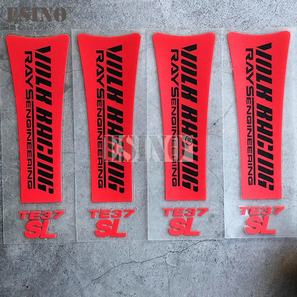 4 × سيارة التصميم عجلة حافة الزخرفية ملصق فينيل سلسلة اكسسوارات السيارات الشارات لسباق فولك TE37 طوكيو الوقت الهجوم #4