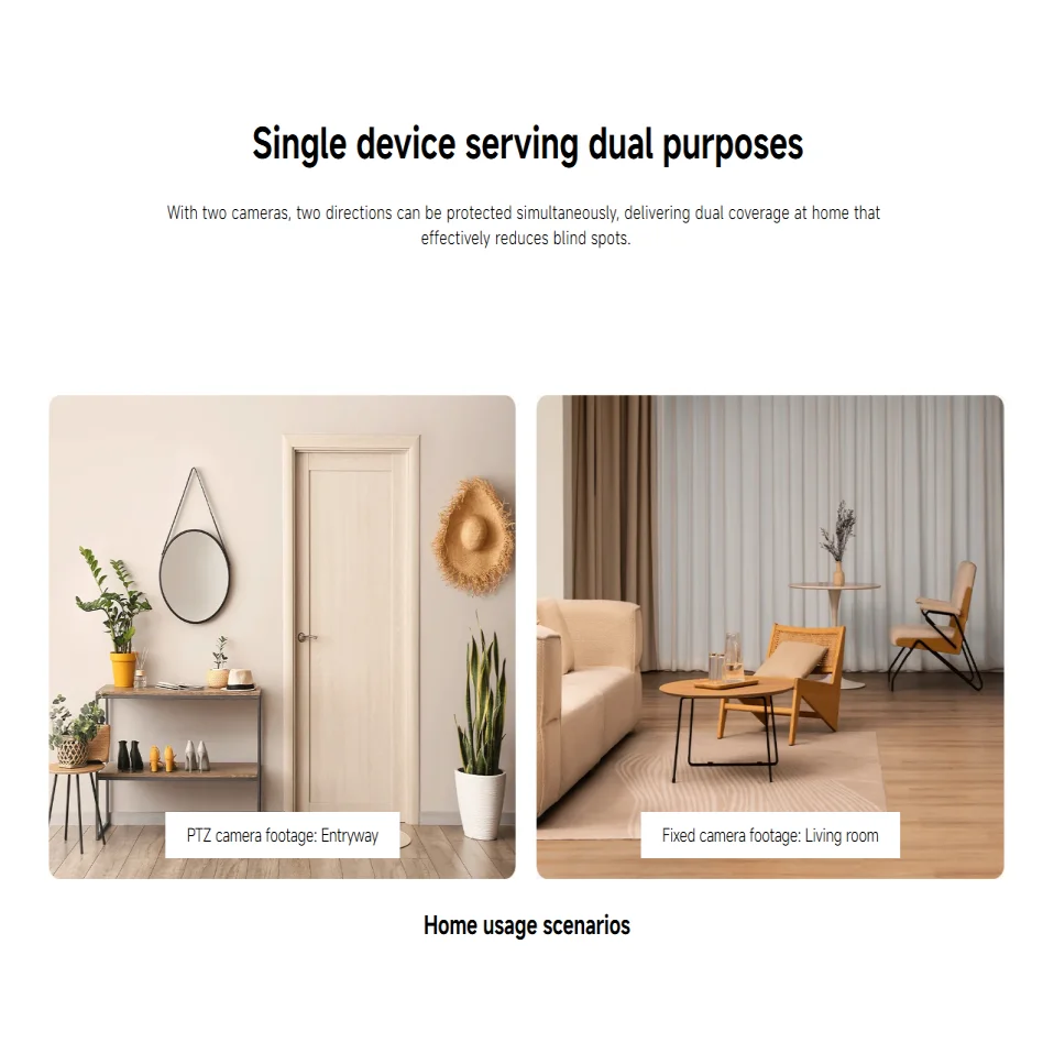 XIAOMI Smart Camera C300 Dual Camera Version，360° 3MP WiFi 6，Home Security Baby Monitor，Pet Camera，Chinese Version With Adapter image 6