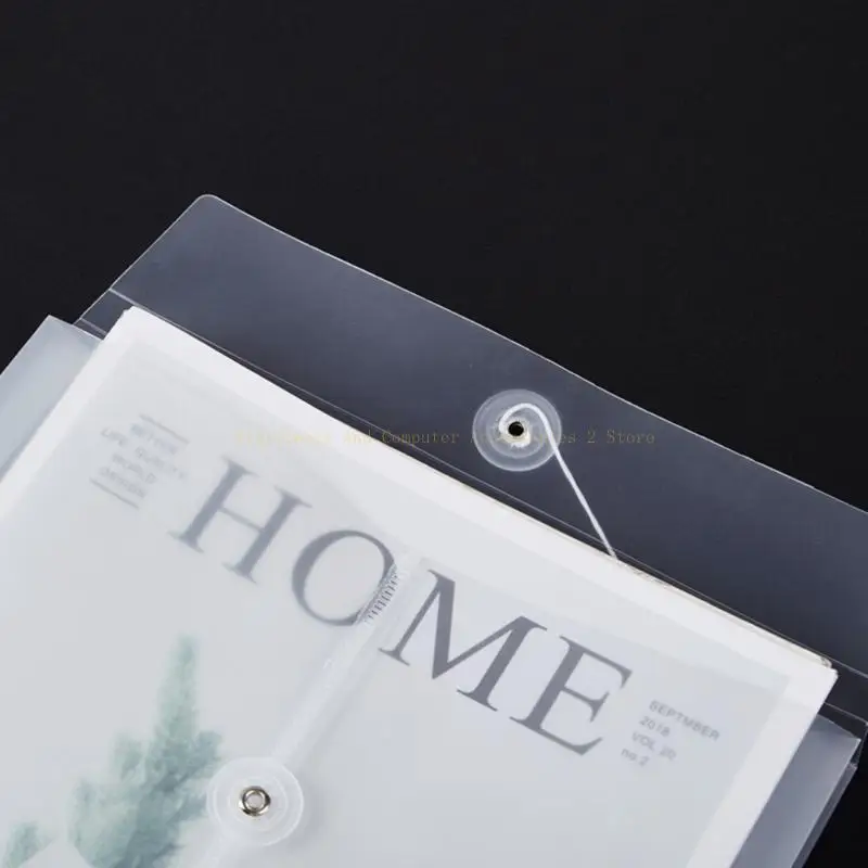 

20Pcs Clear File Folder Letter Size File Bags String Closure Document Folder