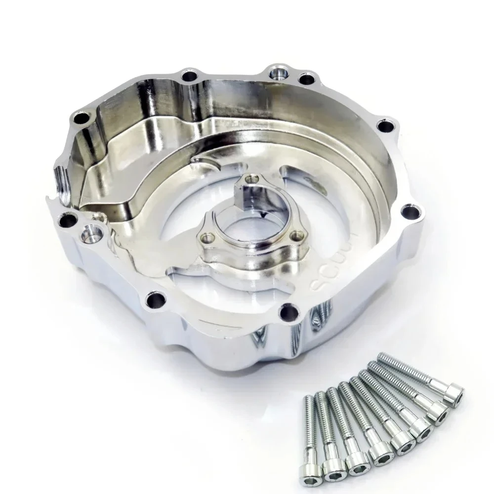 Aftermarket Motorcycle Engine Stator Cover See Through for Suzuki 2005-2008 GSXR 1000 Chrome /Black Left