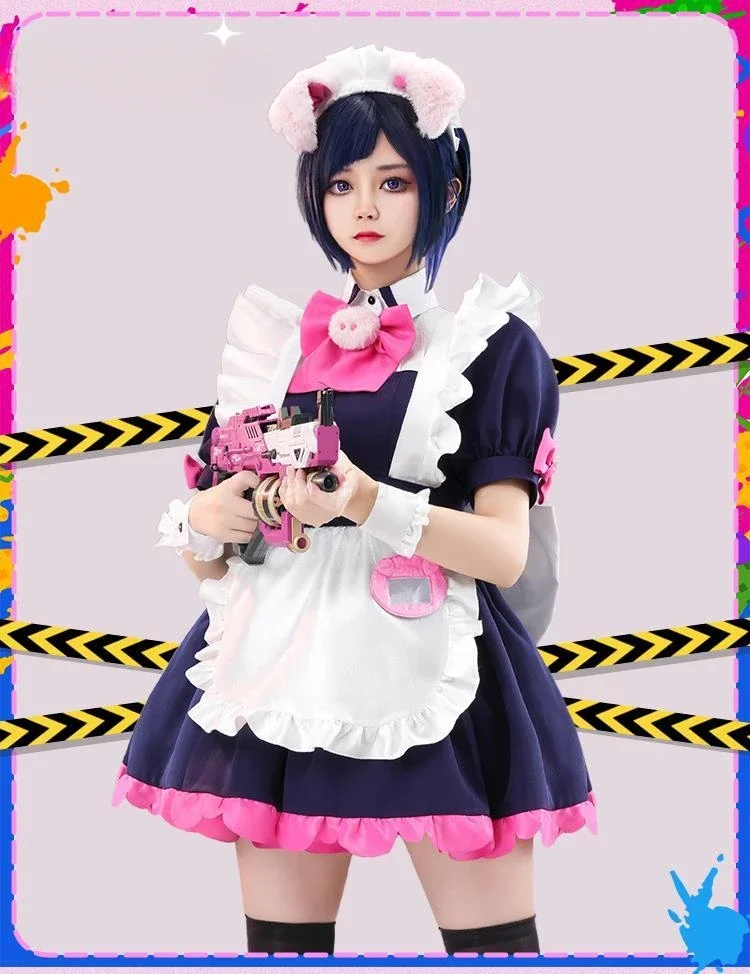 

2025 Anime Akiba Maid War Wahira Nagomi Cosplays Wahira Nagomi/Mannen Ranko S-XL Maid Cos Dress Female Costume Halloween Costume