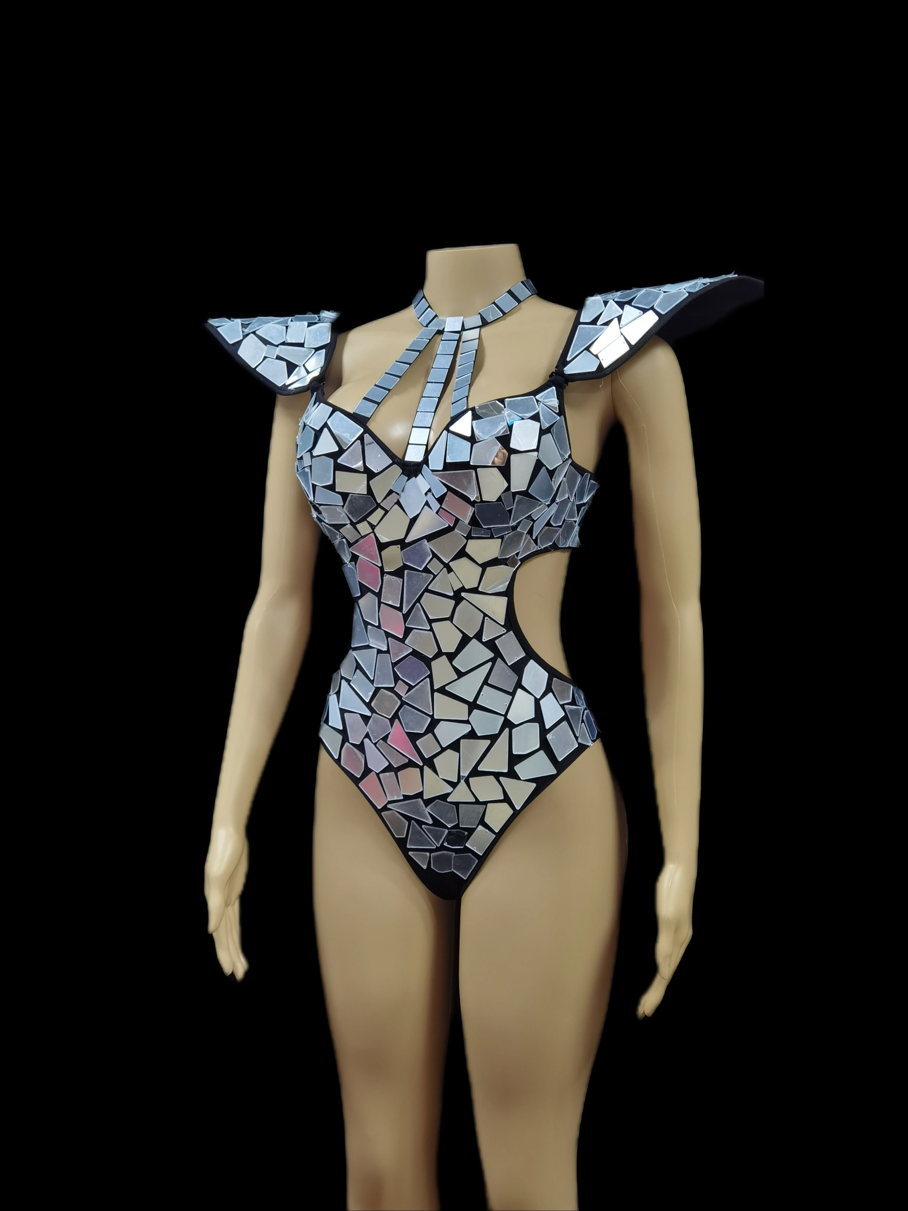 Bar Gogo Queen Style Bikini One-Piece Atmospheric Classy Silver Performance Costume Studio Performance Dance Costume