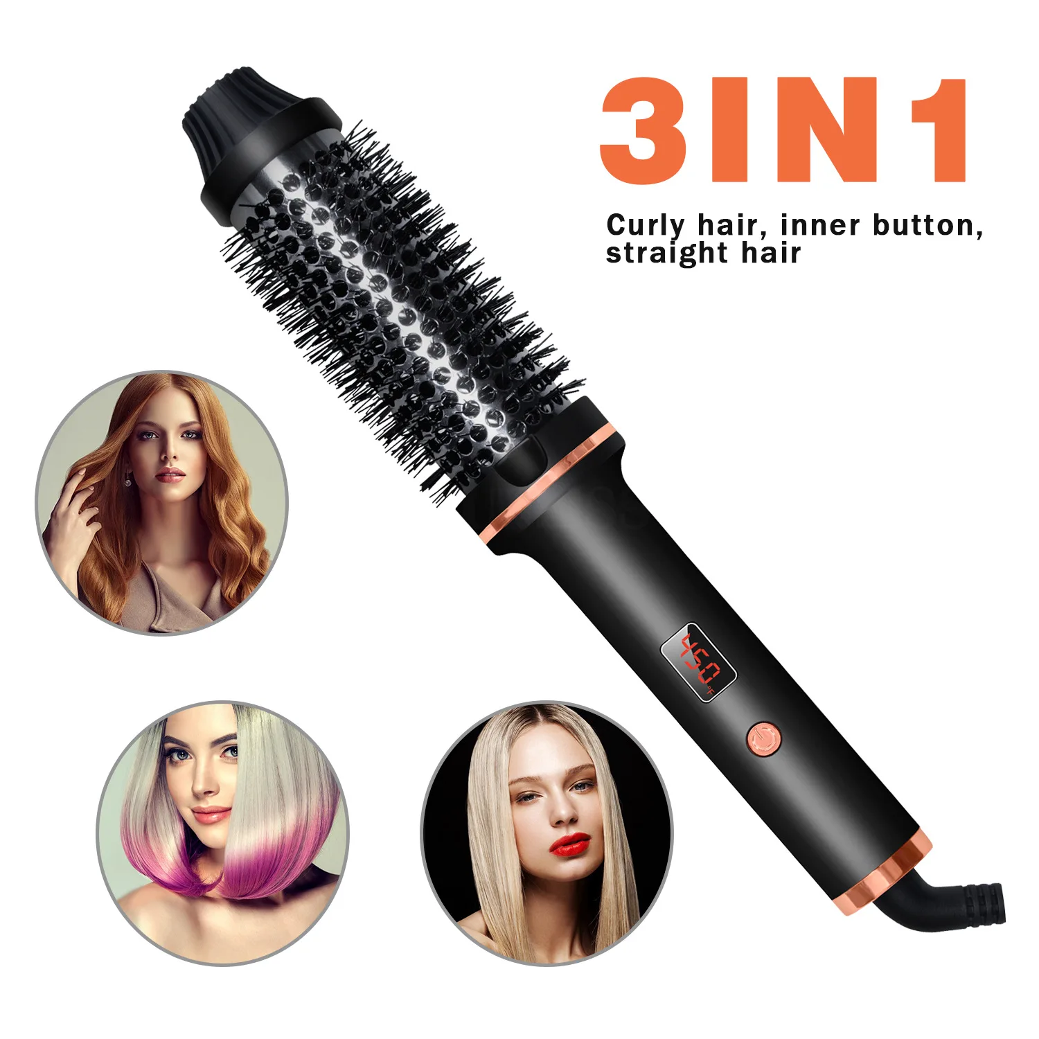 Curling iron straightener electric splint straight curling double use large roll inside buckle bangs straight plate clip kipozi