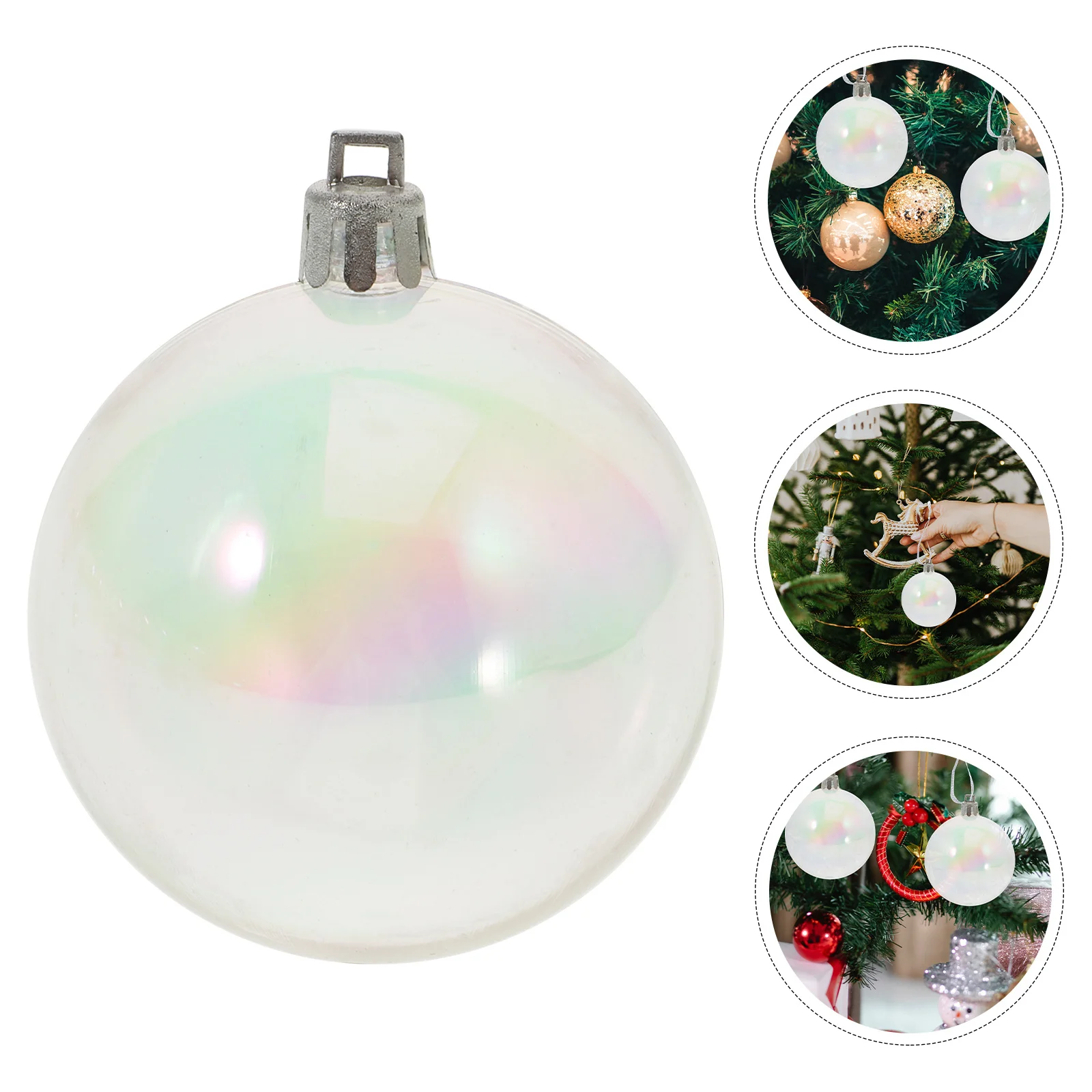 

Pearly Bubble 12pcs 8 6 4cm Transparent Christmas Ball Decoration Set Xmas Tree Hanging Ornament Party Pendant Colorful Decor