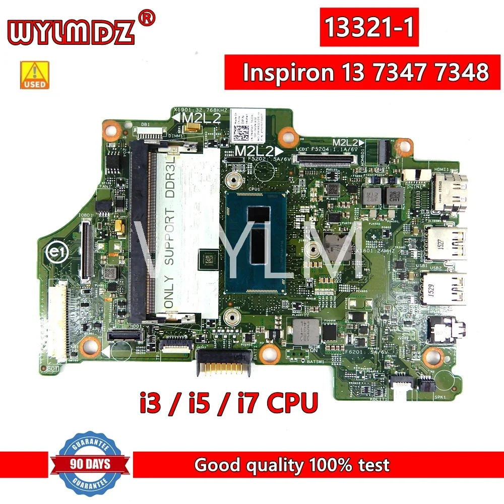 

13321-1 Материнская плата для ноутбука с процессором i3/i5/i7 для Dell Inspiron 13 7347 7348 7352 7558, материнская плата для ноутбука протестирована, 100% работа