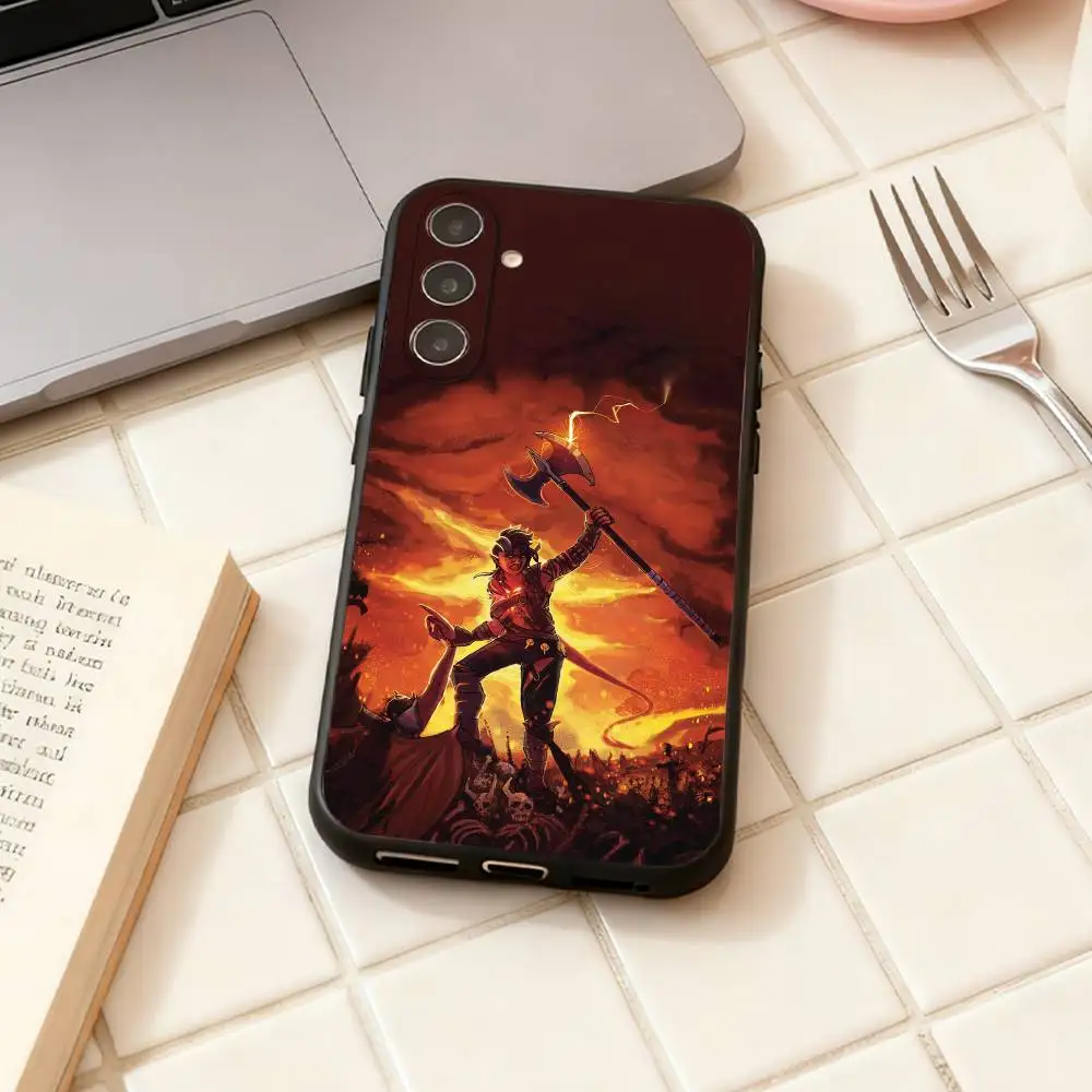 حافظة هاتف Game K-Karlach Baldurs-s G-Gate 3 لهاتف سامسونج جالاكسي A73، A72، A71، A70، A53، A52، A51، أخرى غلاف أسود ناعم