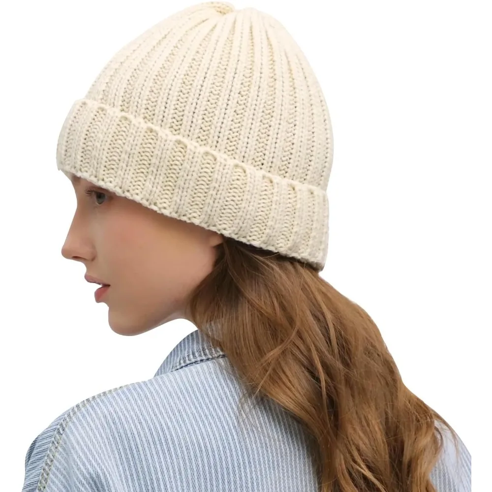 

Winter Hats for Women Warm Thick Soft Stretch Cable Knit Beanie Skully Cap for Cold Weather