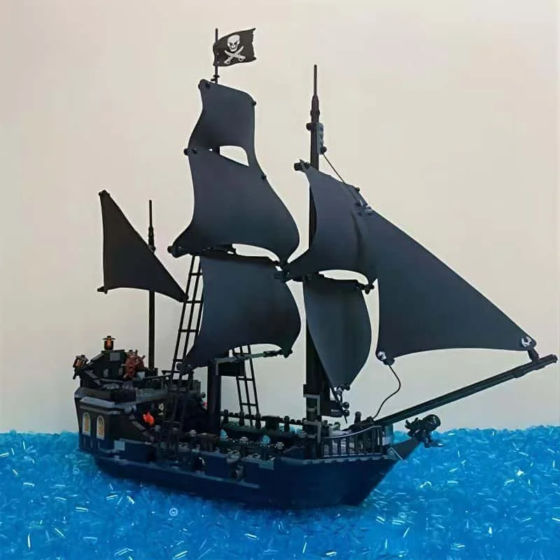 

Pirates of The Caribbean Sailing Ship Building Blocks Set High Difficulty Adult Assembly Bricks with Realistic Cannons 10365