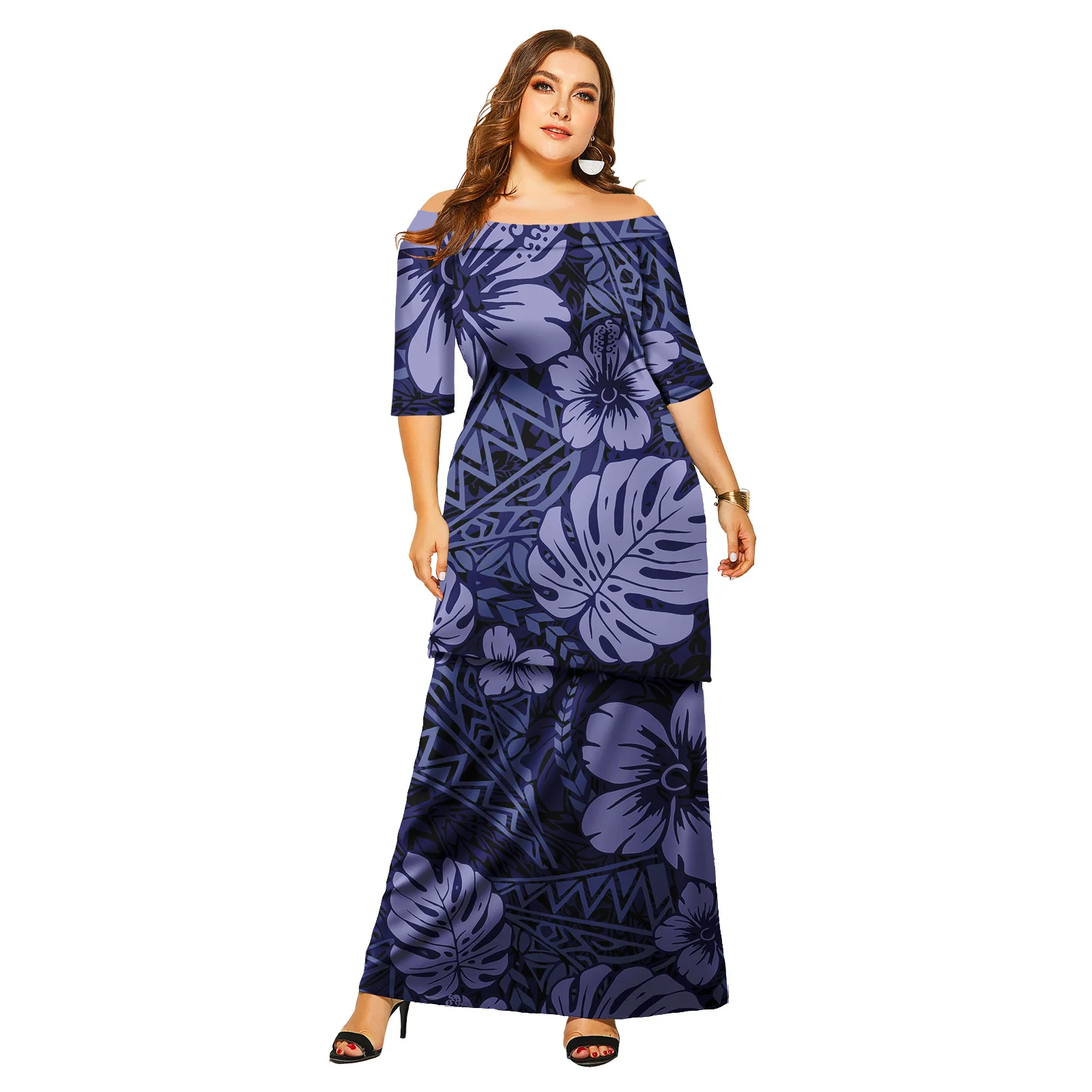 

Monstera Leaf Print Custom Lady Dresses Polynesian Puletasi Hawaiian Island Casual Women 2pc Set Clothes Samoan Ladies Puletasi