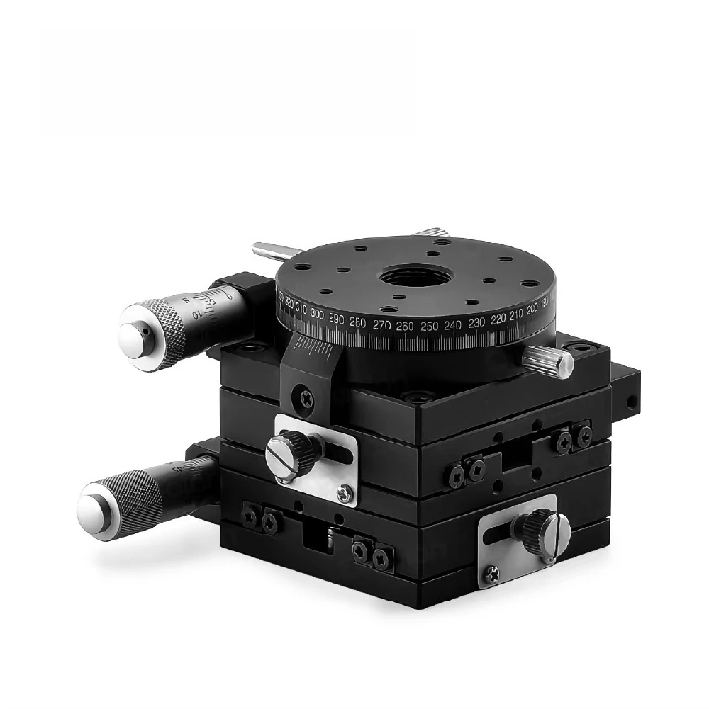 XYR Stage 125mm Surface Size High Load Capacity Micrometer Heads Positioning Stage 12.5mm Travel Aluminum Alloy for