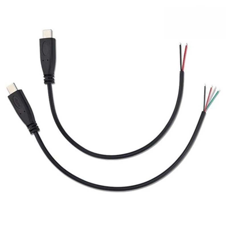 1/2/5‑Pack USB‑C 2/4 Pin Pigtail Extension Cable - Male/Female Plug Socket for Power Charging & DIY Electrical Repair