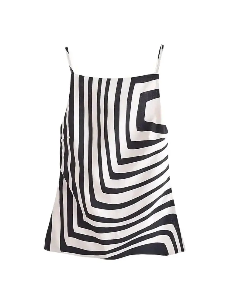 TRZA-Backless Tank Tops for Women, Thin Straps, Straight Neck, Sleeveless, Female Camis, Sexy Fashion image 3