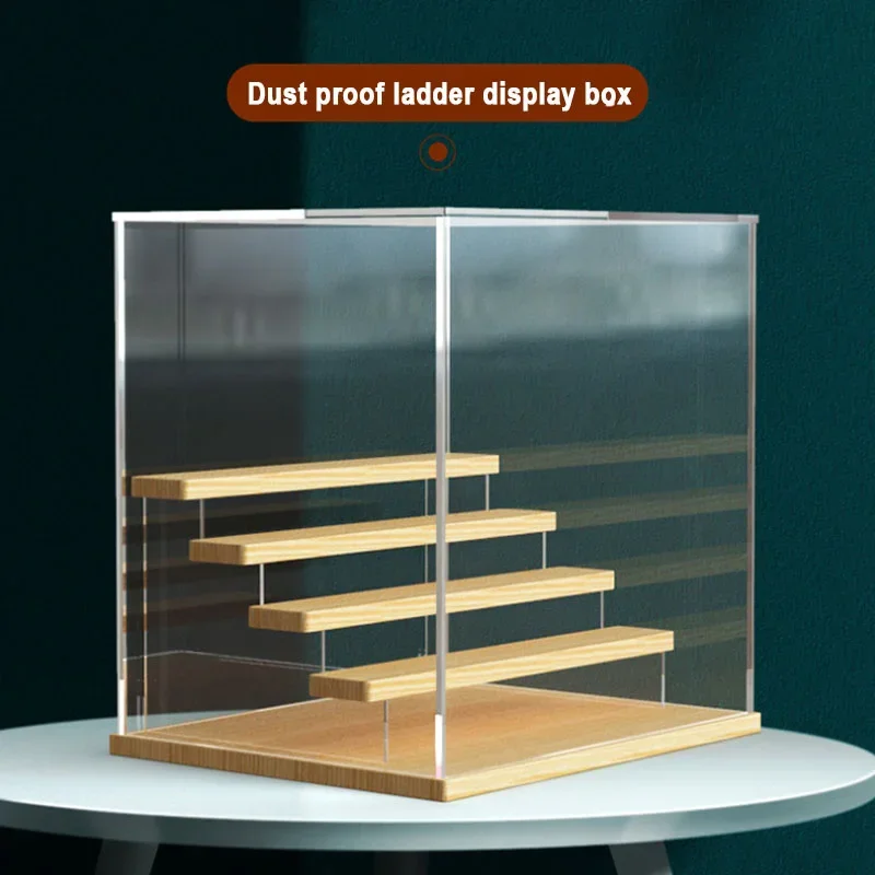 Transparent Storage Box 2-4 Tiers Blind Box Doll Toys Gift Display Rack Cosmetic Perfume Storage Shelf Home Decor Organizer