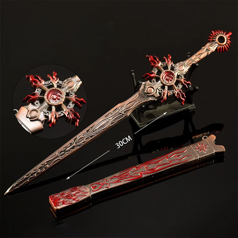 30cm Lalka Anime Gadżety Cao Yunshang Koło Roku Miecz z Pochwą Bez Ostrza Katana Dekoracje Pokoju Kolekcja Mieczy