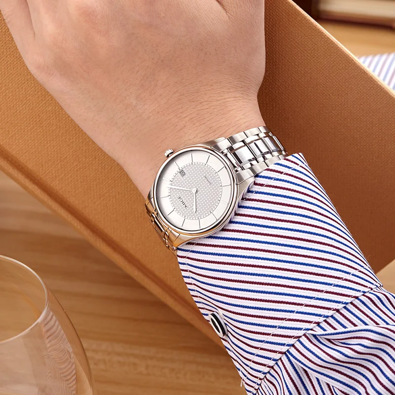 MIGE Orologio da coppia originale Miyota Orologio meccanico automatico impermeabile Amante Calendario classico Diamante Zaffiro Il suo o il suo regalo