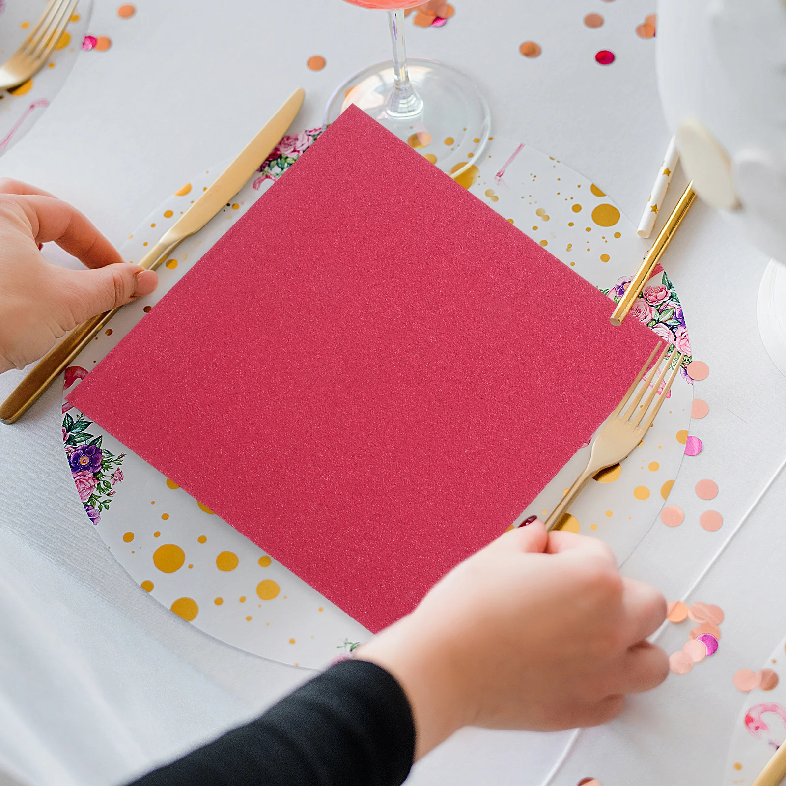 

20pcs Solid Color Paper Napkins Burgundy Thick Two-Ply Soft Absorbent For Dinner Party Wedding Bathroom Kitchen Use Disposable