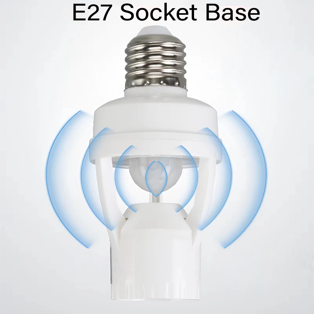 Socket E27 Converter With PIR Motion Sensor Ampoule 110-240V LED E27 Lamp Base Intelligent Light Bulb Switch MAX 60W