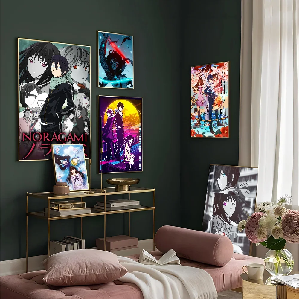 Anime Noragami DIY Sticky Poster Vintage Room Bar Cafe Decor Home Decor