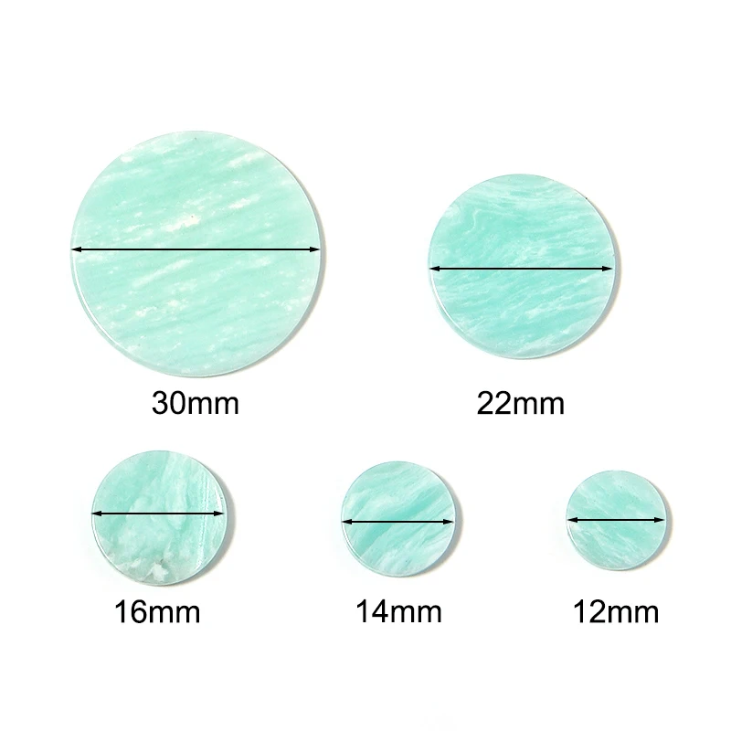 DC 5/10 PCS Cabochon Natural  Stones 12/14/16/22/30mm Green Cracked Imitation Turquoise Loose Spacers For JewelrI Making