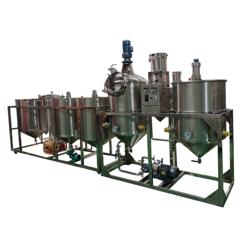 Commercial Medium three tank oil refining avocado oil cooking soybean peanut oil refined machine