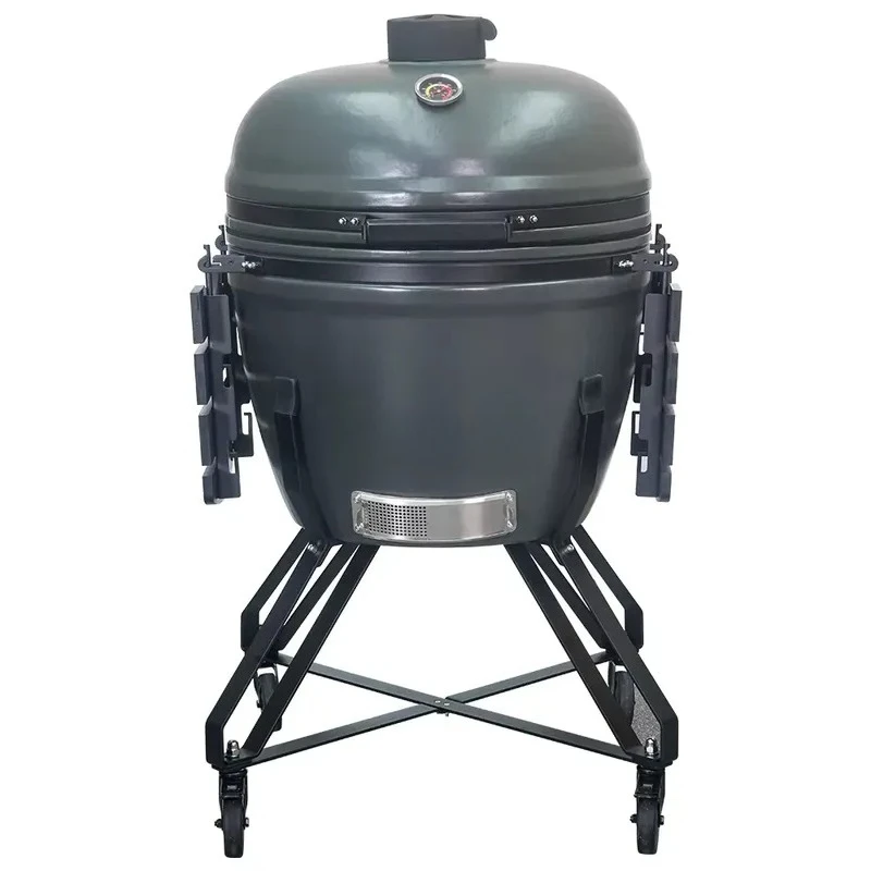 FOR SEB KAMADO 26 Inch Ceramic Charcoal Grill BBQ Smoker Heavy Duty High Heat Retention Professional Freestanding Family Cooker