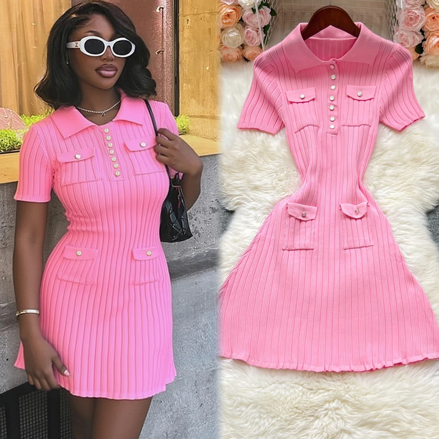 YuooMuoo Chic Mode Frauen Sommer Kleid 2026 Neue Marke Stil drehen-unten Kragen A-line Kurze Party Kleid Streetwear Dame vestidos