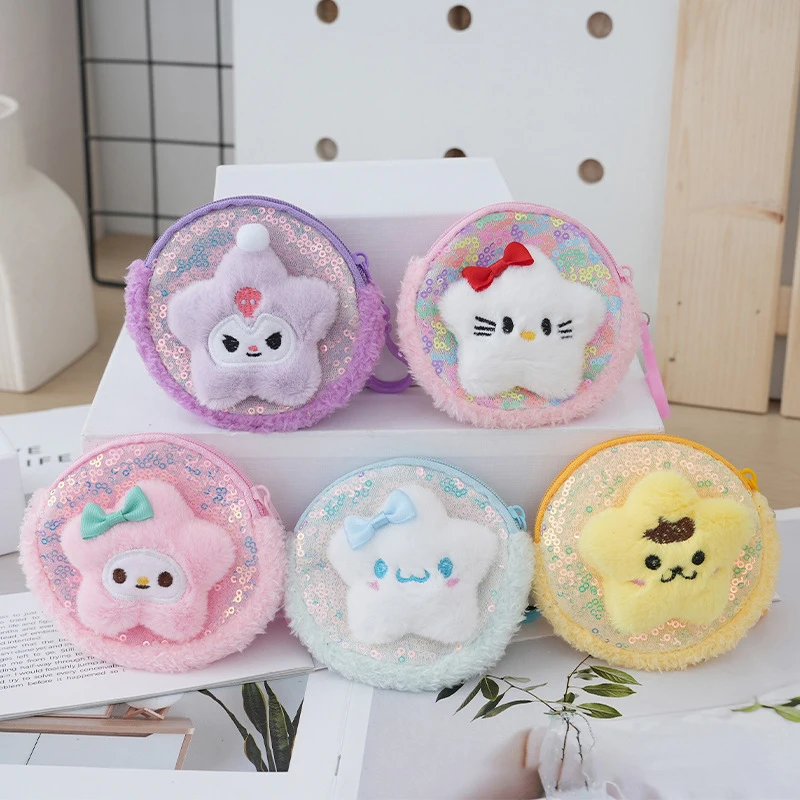 Sanrio Hello Kitty Durable Wallet Anime Coin Purse Pendant Student Mini Storage Bag Kawaii Fashion Headphone Bag Birthday Gifts