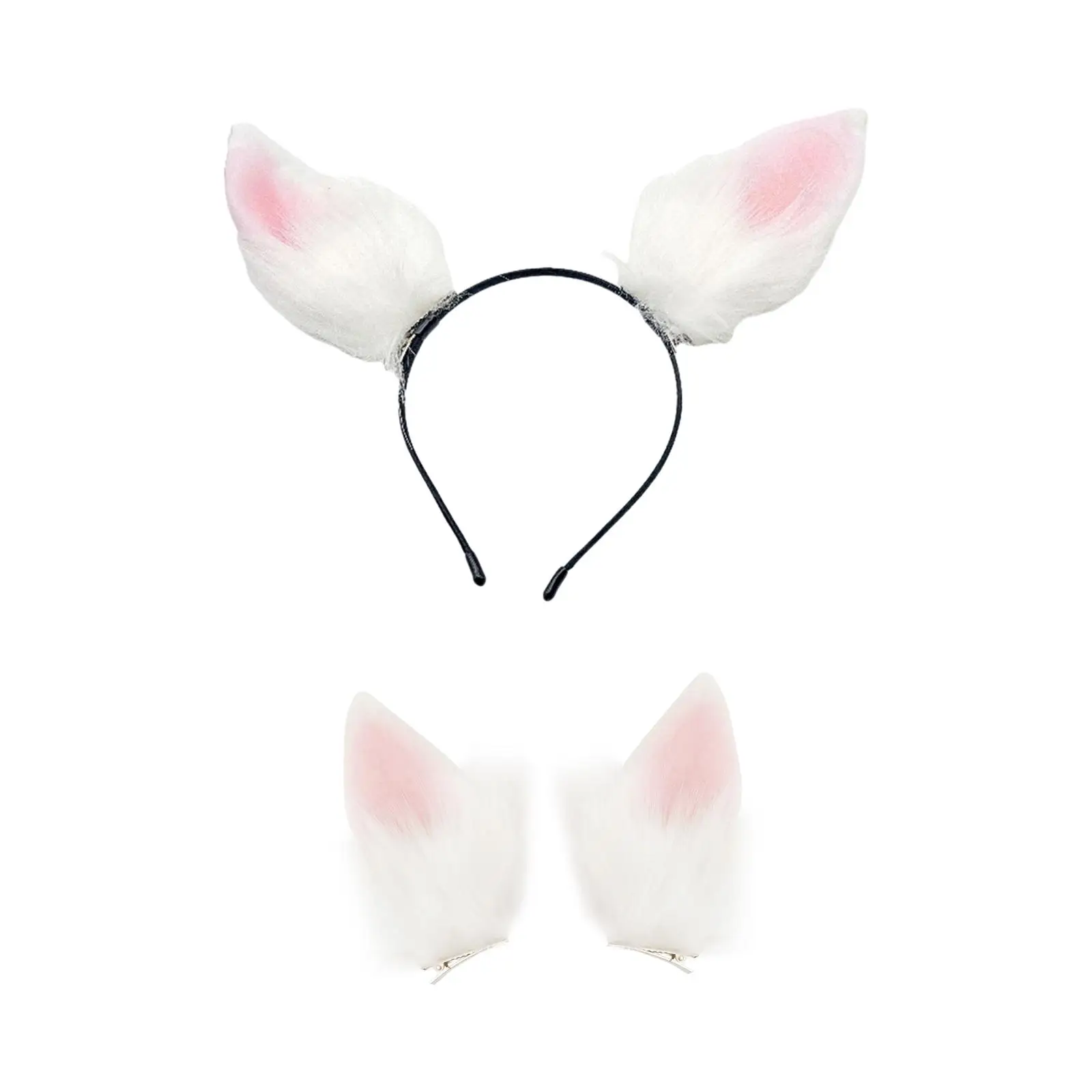 Rabbit Ear Hair Clip Hair Accessories, Plush Adorable Dresses Bunny Pin Animal Ears Barrettes for Dance Christmas