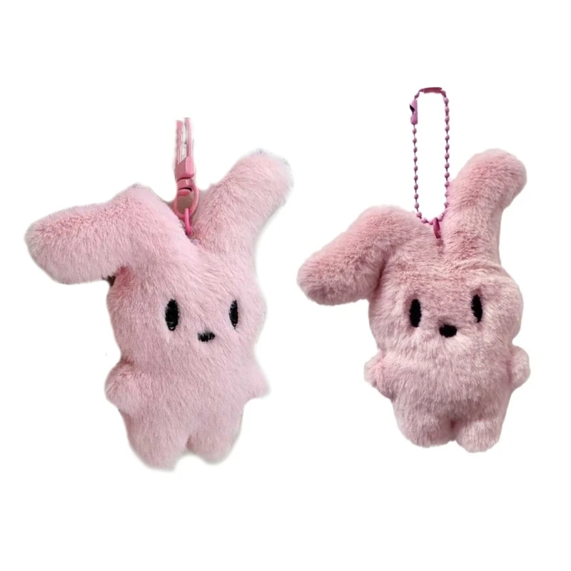 652F Plush Keychain Rabbit Pendant Keyring Backpack Charm Gift for Women