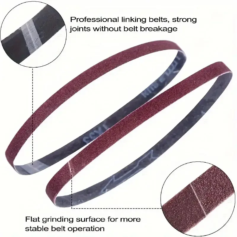 30Pcs Assorted Grit Aluminum Oxide Sanding Belts, Cloth‑Backed Abrasive Belts for Manual Woodworking Surface Polishing