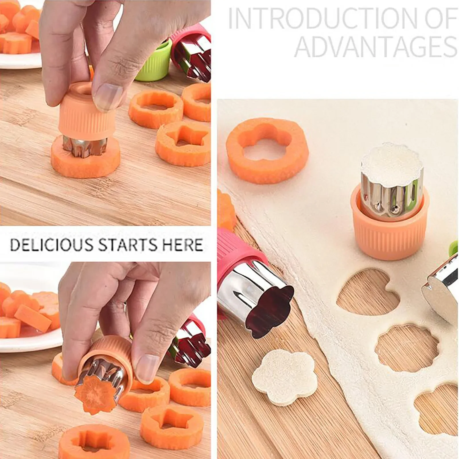 3 pcs set Stainless Steel Cookie Cutters Sandwiches Fruit Cutter Shapes Vegetable Fondant Cake Mould Kitchen Accessories