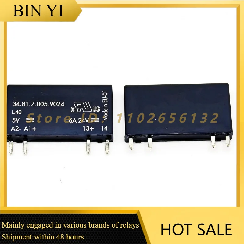 34.81.7.005.9024 Solid State Relay 5V DC Coil 6A 24V PCB Mount Finder Slim SSR Electronic Component
