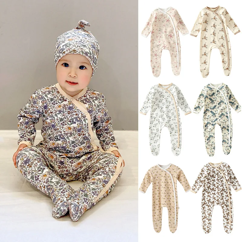 0-24M Newborn Kid Baby Boys Girls Clothes Long Sleeve Print Romper Cute Sweet Cotton Jumpsuit Spring New born Baby Outfit