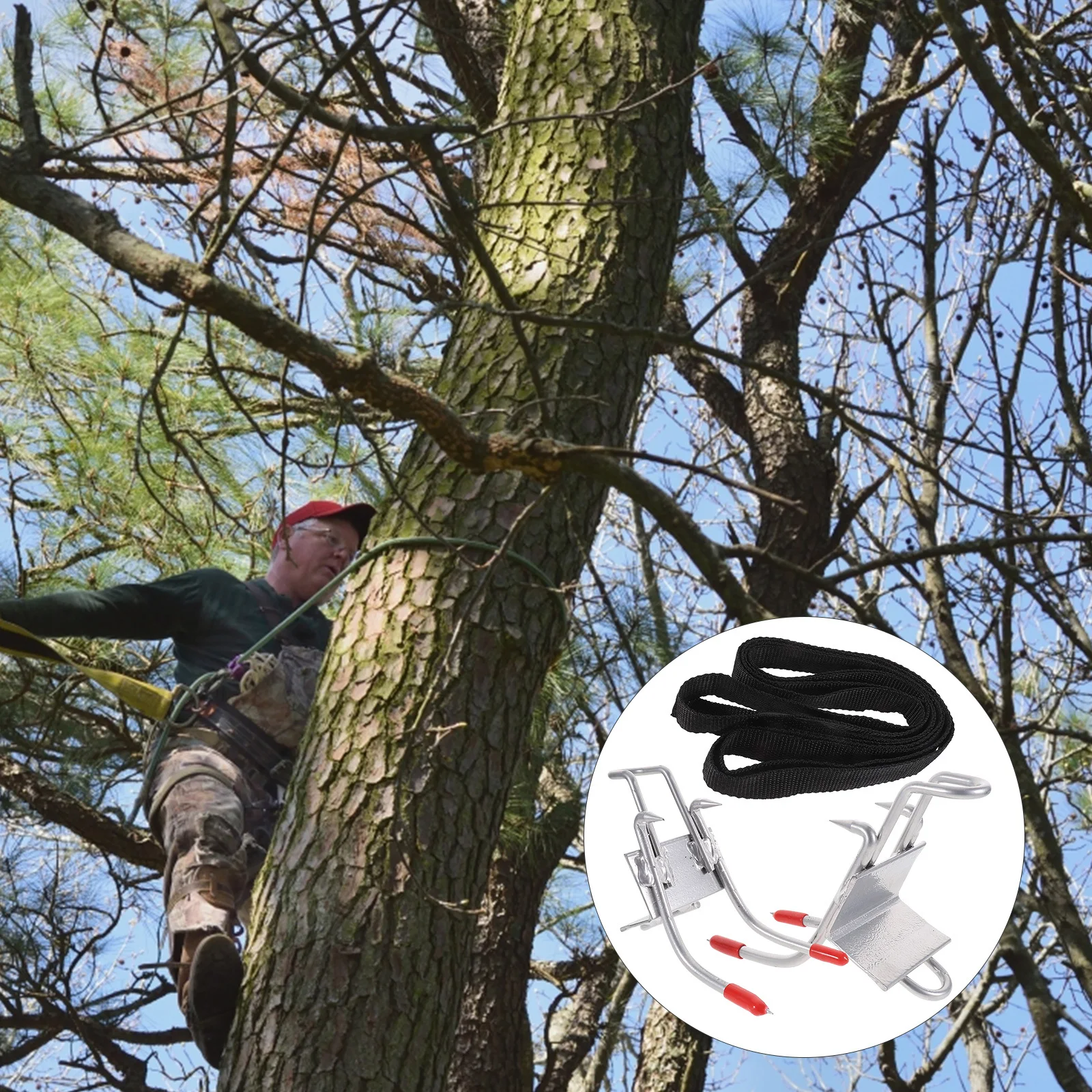 

1 Pair Tree Climbing Spikes Five Claws Metal Portable Garden Tool For Hunting Observation Forest Climbing Shoes Anti-Skid Spike