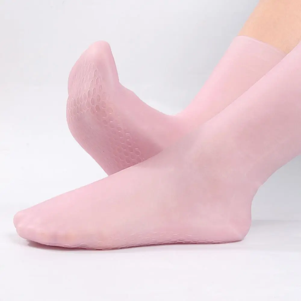SEBS Silicone Silicone Moisturizing Socks Moisturizing Anti Cracking Anti Cracking Socks For Foot Protection Small/Large Pink
