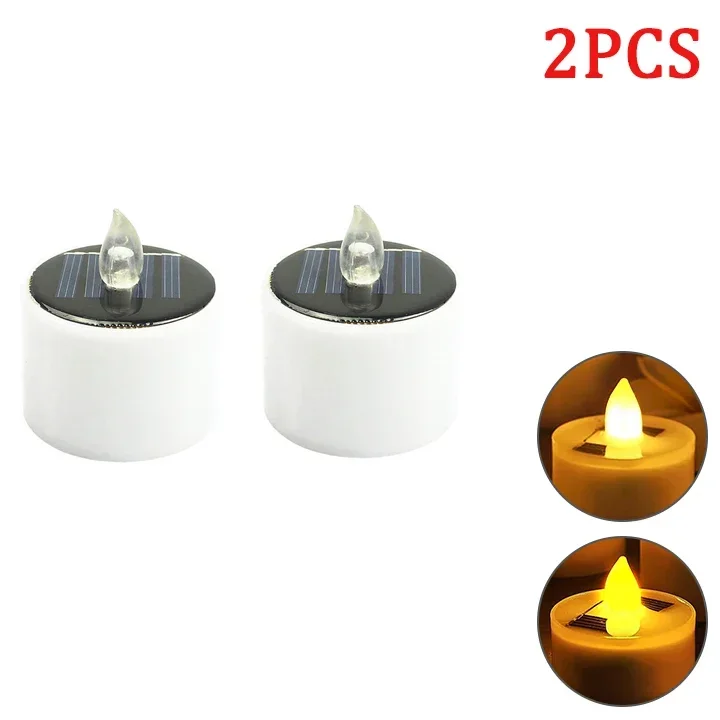 Solar Tea Light Led-kaarsen Vlamloze waterdichte zonne-theelichtjes voor buiten Oplaadbare kaarsen voor feesttuin Home Decor