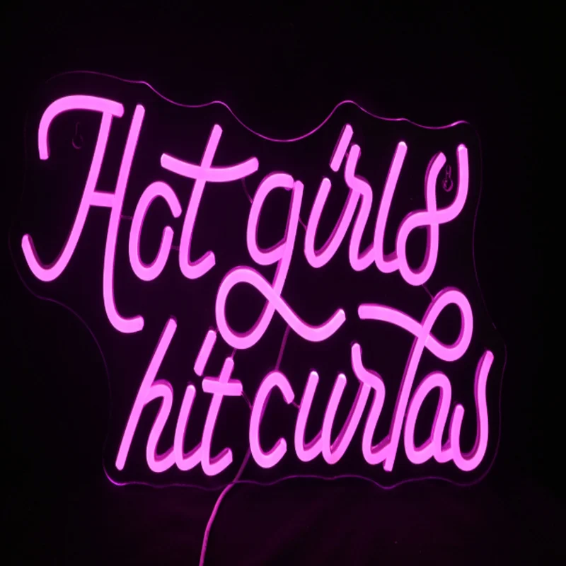 

Hit Girls Hot Curbs Neon Signs Custom For Garage Home Gifts For Ladies For Wall Decor Design Pink Neon Sign Dimmable Neon Sign