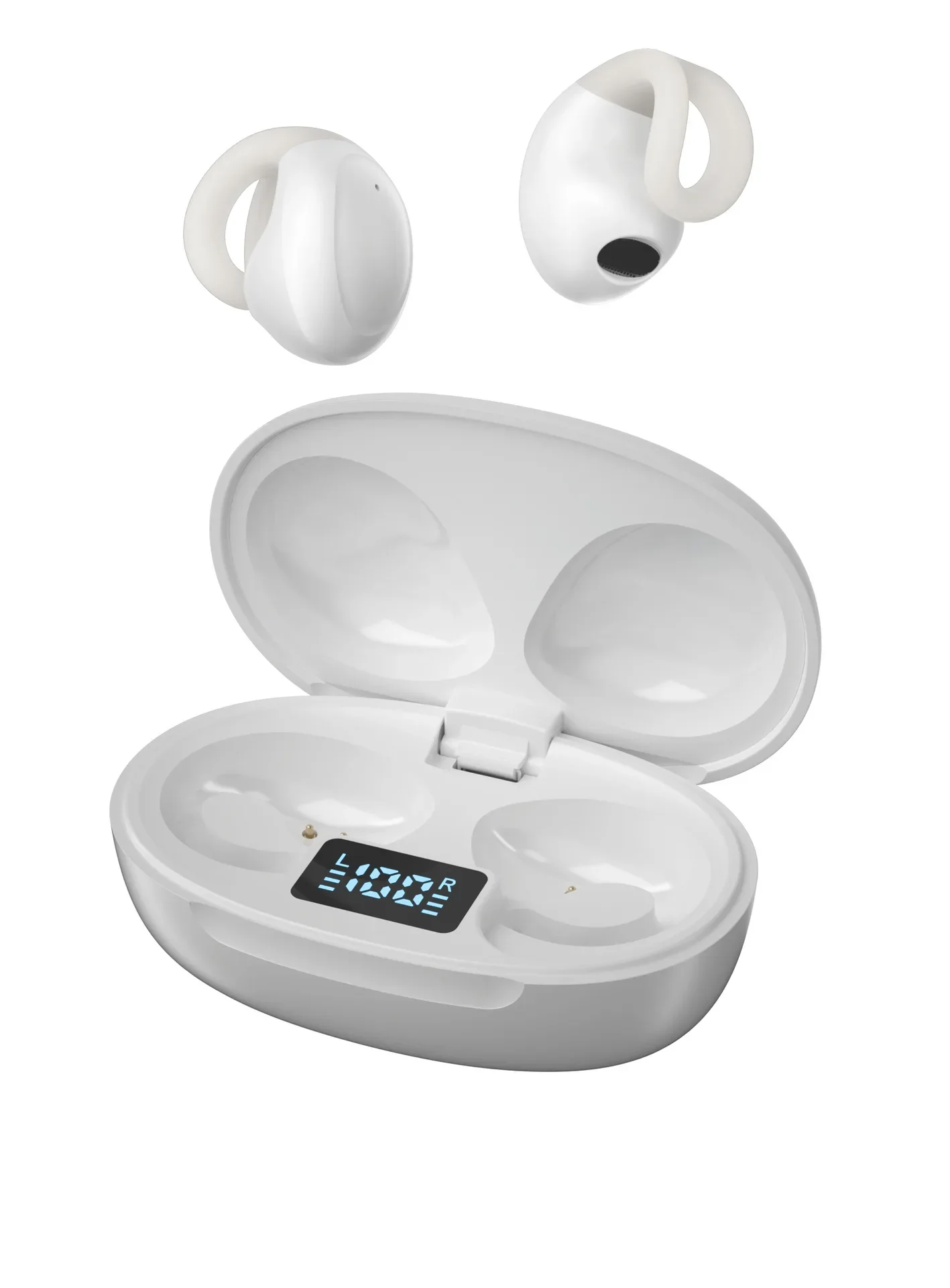 G85 Ear Clip OWS Air Conduction Wireless Bluetooth Earphones, Digital Display Screen Binaural Stereo High Quality Sound Earbuds