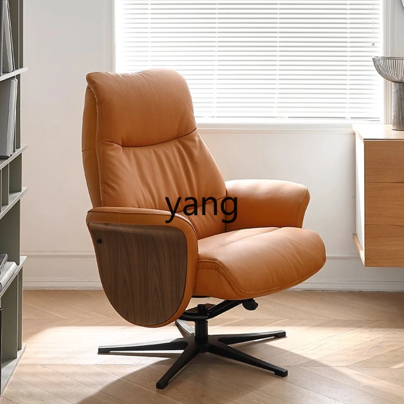 

LH leather single sofa chair living room bedroom light luxury leisure balcony simple recliner