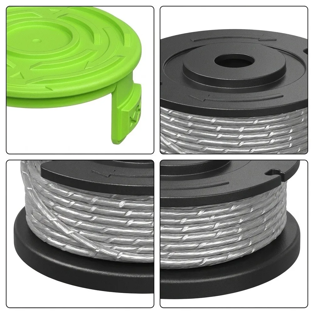 0.065 in Auto Feed String Trimmer Spools for Greenworks Lawn for trimmers 10 Piece Set with Cover ABS Construction