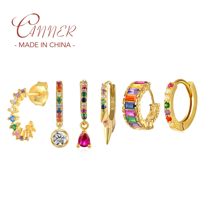 

Женские серьги-гвоздики из серебра 925 пробы, с разноцветным цирконием